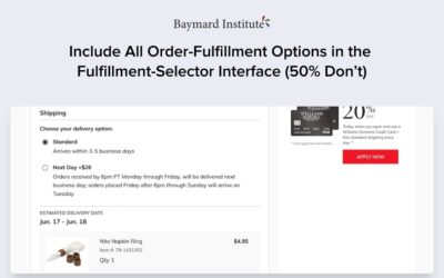 Include All Order-Fulfillment Options in the Fulfillment-Selector Interface (50% Don’t) – Articles – Baymard Institute